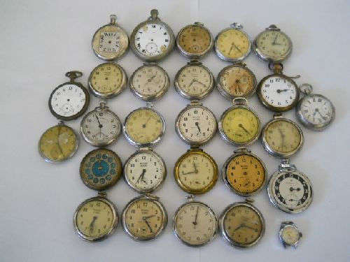 Huge collection of pocket watches for restoration.