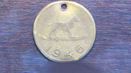 Rare 1946 Bellville Dog Tag Number #408