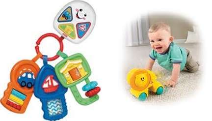 Fisher price Laugh & Learn press and crawl lion + free fisher price activity musical keys COMBO !!!