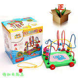 baby educational beads and wooden frame pull along