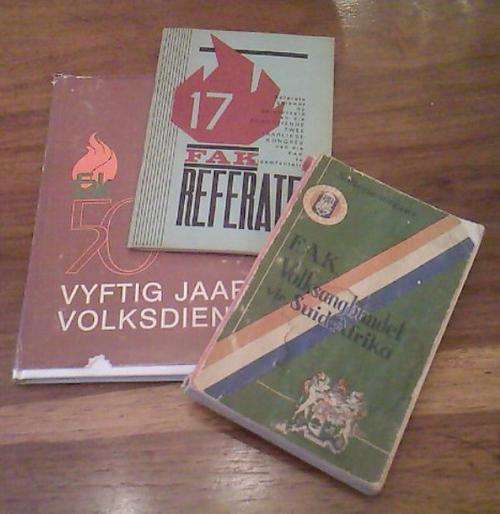 1938 FAK VOLKSANGBUNDEL VIR SA plus 2 ander FAK PUBLIKASIES