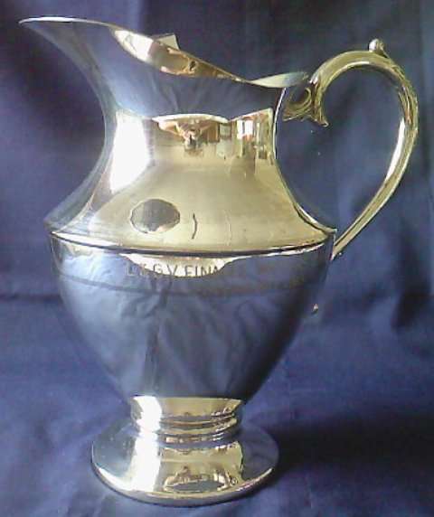 VICTORIAN PLATE ICE WATER JUG (EP Brass with lead mounts)