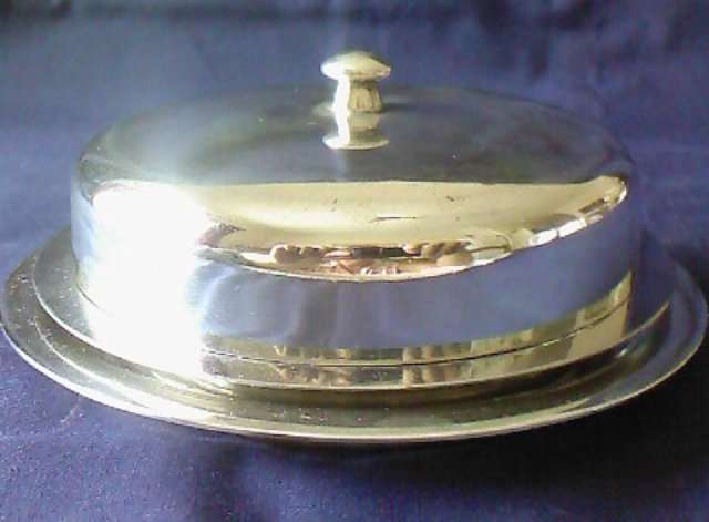 EDISON EPNS SILVER PLATE BUTTER DISH WITH ICE CHAMBER