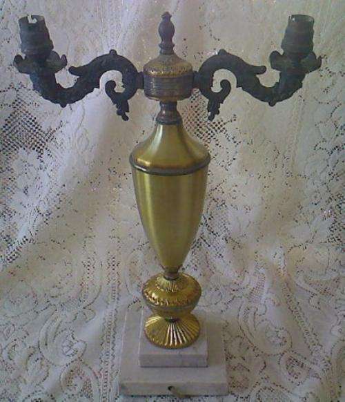 TWO-ARM LAMP WITH MARBLE BASE