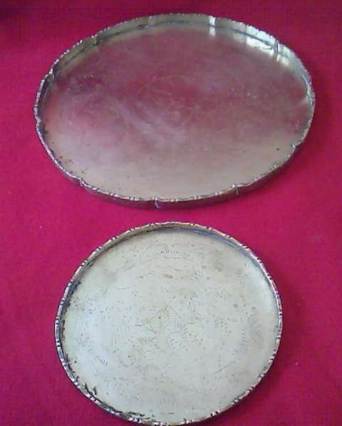 2 HEAVY SOLID BRASS PLATES