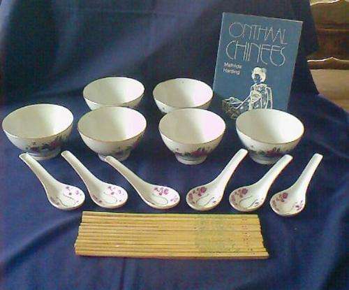 CHINESE PORCELAIN, CHOPSTICKS and BOOKLET