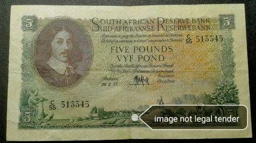 Five Pounds / Vyf Pond banknote MH de Kock dated 26.2.57  #*$ Weekend Special$*#