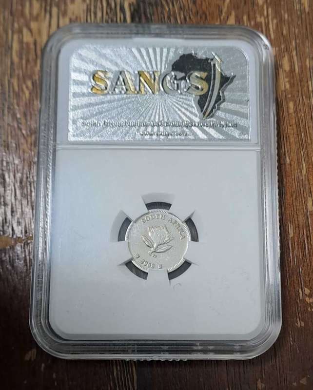 2008 Silver SA Agalhus (Map of SA Base SANAE IV) Flypress Tickey 2.5Cents SANGS MS63