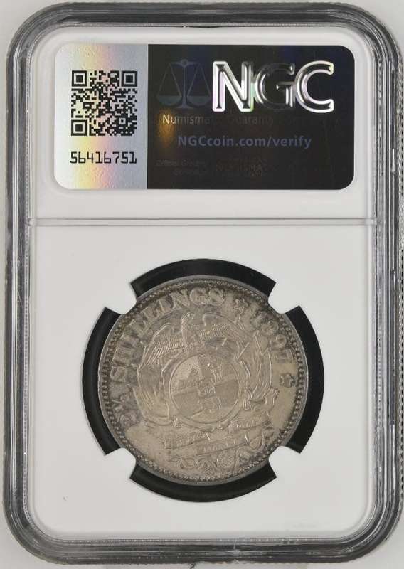 1897 ZAR Kruger Silver Half-crown 2.5S NGC MS61 UNC