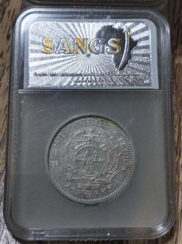 1893 ZAR Kruger Silver Half-crown 2.5S SANGS XF40 vf