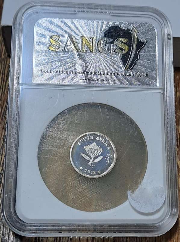 2012 Gautrain Silver Proof Flypress Two and Half Cents (2.5c) Cape Town CT Mint Mark, SANGS PF65