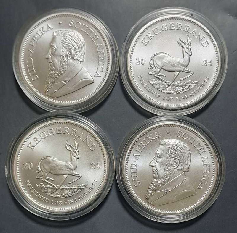 NEW 2024 UNC Silver 1 oz Krugerrands ***Crazy Wednesday *** 4 coins up for grabs with capsules