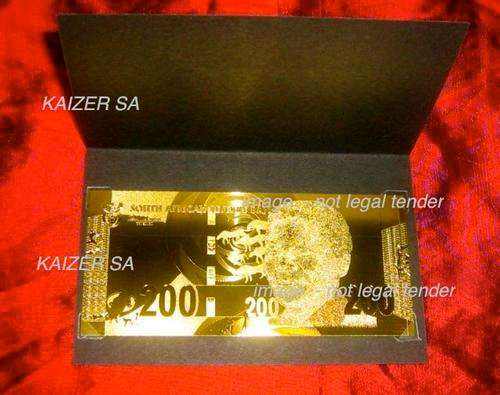 R200 Rand GoldNote 24K Mandela South Africa Leopard - Must L@@K , Stunning!