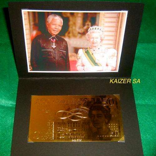 24K UK 50 Pounds Gold Note Bank Of England- with COA!!*Photo Edition**Crazy Wednesday**