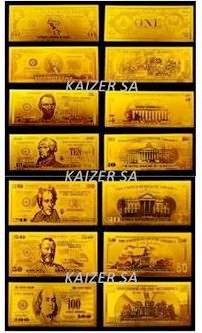 USA Set 24K Gold BankNotes $1,$2,$5,$10,$20,$50,$100 - 7 x Stunning note set!! $# Weekend Special #$