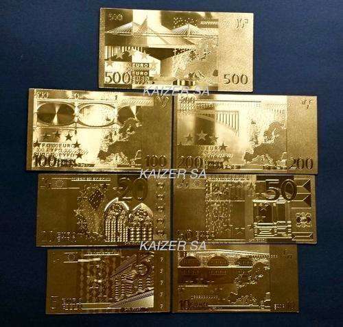 24K Euros Gold notes set 5,10,20,50,100,200 & 500 EUROS 7 x Brilliant notes!**Snap Friday**