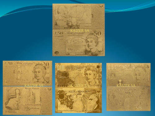 UK 5,10,20,50 Pounds Bank of England 24K Gold Notes Set **Crazy Wednesday**