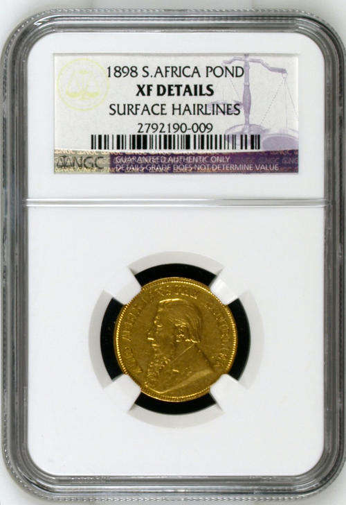 1898 South Africa ZAR Kruger Gold Pond NGC XF Details  *#*Crazy Wednesday*#*