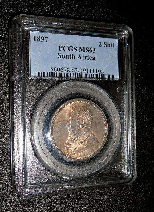 1897 ZAR Kruger Silver Two Shillings Florin (2S) PCGS MS63 UNC *No Reserve Year End Bonanza Sale*