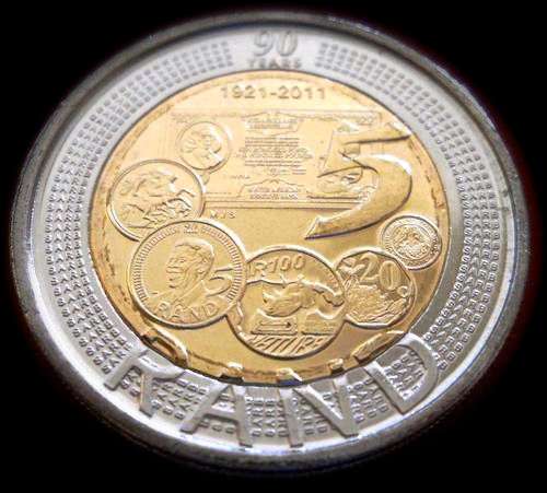 SNAP FRIDAY !! 20 X NEW R5 COINS WITH SMALL MANDELA HEAD AND COMMEMORATIVES OF THE SA MINT 90 YRS