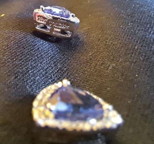 18ct White Gold Tanzanite & Diamond Earings