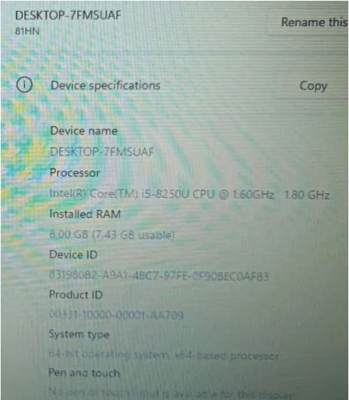 Lenovo V130-15IKB | 8th Gen i5-8250U | 8GB RAM | 250GB m.2 SD | 1TB HDD | 15` HD Display