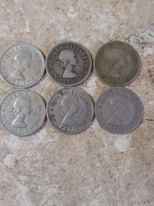 6 x Three pence Rhodesia and Nyasaland(62,64,57) bid for all