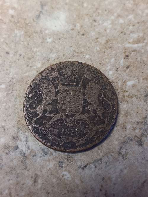 BUY NOW 1835 India   half anna