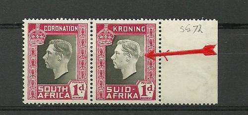 VARIETY - UNION 1d VARIETY V6 WHITE SCRATCHE BEHIND HEAD R/H STAMP MM