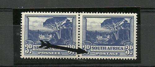 VARIETY - UNION 1948 V8 BLUE LINE FROM 3d TO POSTAGE MM R/H STAMP