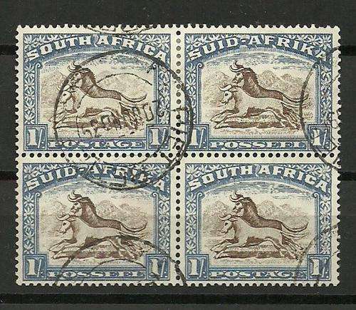 UNION BLOCK SOUTH AFRICA 1/- USED