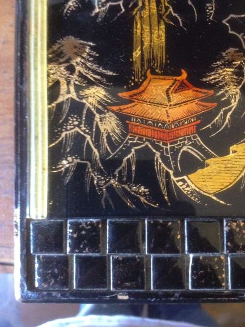 vintage musical jewelry box japanese theme