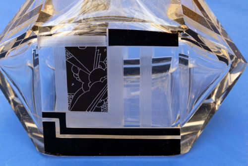 Art deco decanter Karl Palda? with 3 glasses
