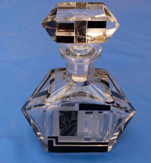Art deco decanter Karl Palda? with 3 glasses