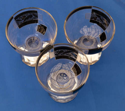 Art deco decanter Karl Palda? with 3 glasses