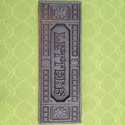 original antique victorian? door letter plate cast iron