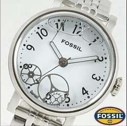 Fossil Blue/Clear Water Dial Stainless Steel Watch