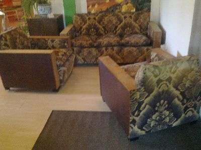Art Deco Lounge Suite (3 seater sofa and two 1 seater chairs)