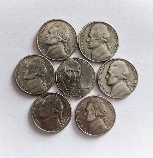 USA Jefferson Nickels (five cents) (x7)  ONE BID TAKES ALL!!