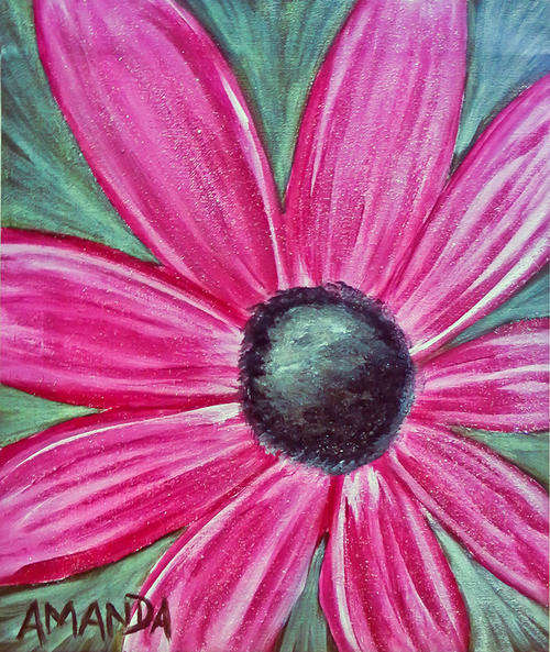***PINK FLOWER*** Acrylic on blocked canvas ***150mm x 185mm x 20mm***