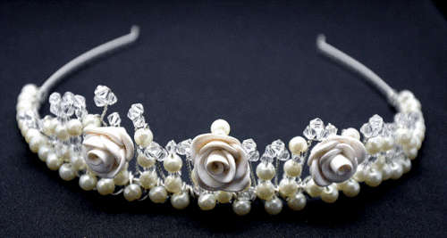 BEAUTIFUL Roses and Pearls **TIARA**