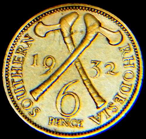1932 SIXPENCE SOUTHERN RHODESIA @ RARE SILVER COIN @ LOOK @@