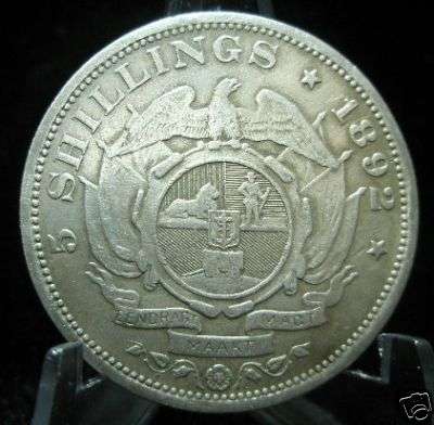 1892 5 SHILLING SILVER ZAR COIN 'SOUTH AFRICA'S RARE CROWN COIN. HARD TO FIND ONE.