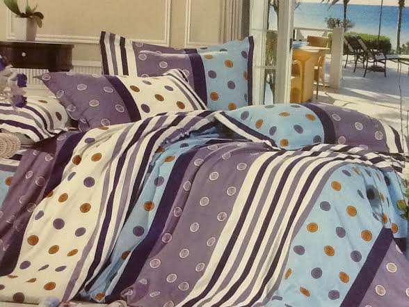 6 Piece - Cotton Feel - Bed Linen - Queen Size- Duvet Cover Set