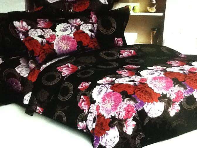 6 Piece - 3D EFFECT Cotton Feel - Bed Linen - Queen Size- Duvet Cover Set