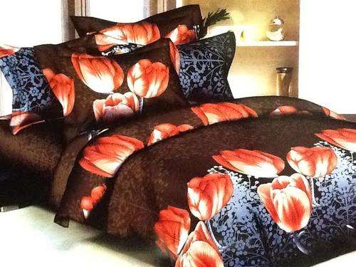 6 Piece - 3D EFFECT Cotton Feel - Bed Linen - Queen Size- Duvet Cover Set