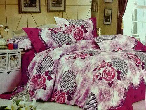 6 Piece - Cotton Feel - Bed Linen - Queen Size- Duvet Cover Set
