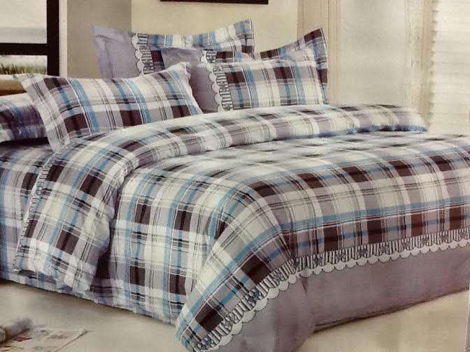 6 Piece - Cotton Feel - Bed Linen - Queen Size- Duvet Cover Set