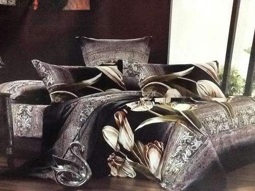6 Piece - 3D EFFECT Cotton Feel - Bed Linen - Queen Size- Duvet Cover Set