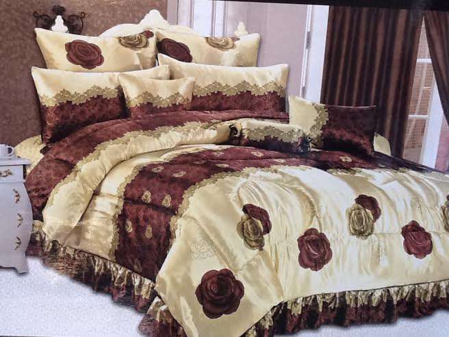 NEW 6 Piece Satin Bedspread Set